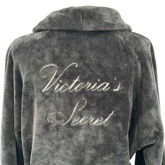 Victoria’s Secret Plush Robe With Tie Belt Black Size XL - Picture 3 of 11